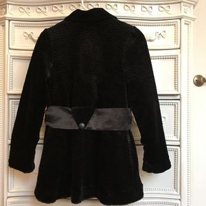 AMERICAN GIRL black fur dress coat size 10 girls not doll